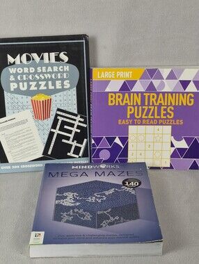 Large Print Puzzle Book and Mega Maze Bundle – Set of 3